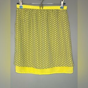 Sweet Ruffle Skirt Womens Petite M Yellow Floral Silk Layered Mini Chiffon 90's